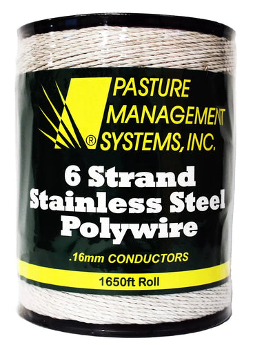 Pasture Management Polywire - 6 Strand Stainless Steel