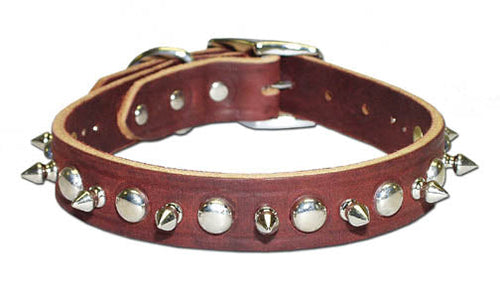 Omnipet Spiked & Studded Latigo Collar