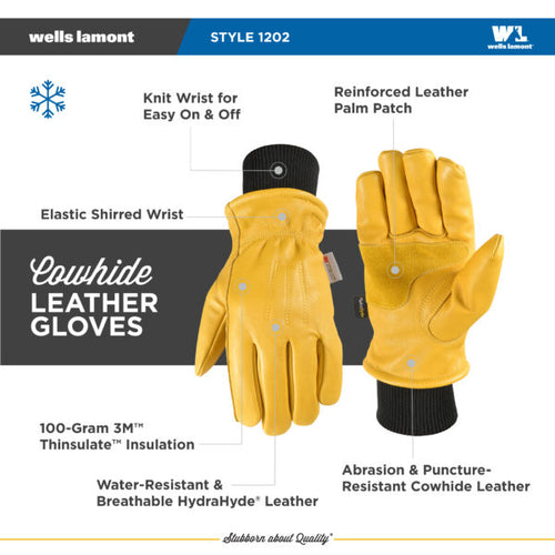 Wells Lamont Men’s HydraHyde® Insulated Slip-On Knit Wrist