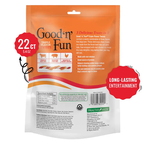 Good 'n' Fun Triple Flavor Twists Dog Treats