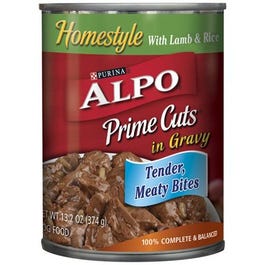 Dog Food, Prime Cuts Lamb/Rice, 13.2-oz. Can