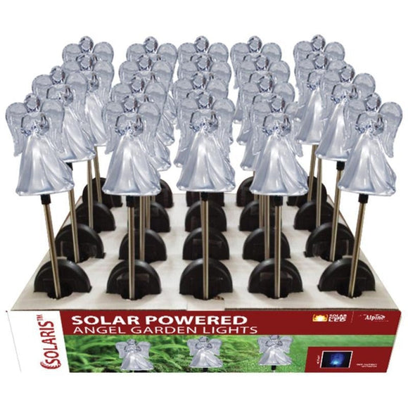 SOLAR ANGEL GARDEN STAKE WITH BLUE LED LIGHT