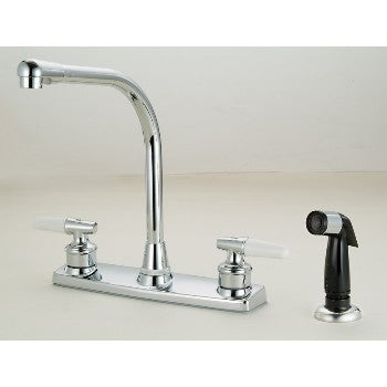 Hardware House 123334 Two Handle Kitchen Faucet w/Spray, Chrome Finish ~ 8