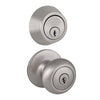 Design House Cambridge 2-Way Latch Deadbolt and Entry Door Knob in Satin Nickel