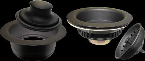 Keeney Black Sink Strainer and Garbage Disposal Flange & Stopper 4.5