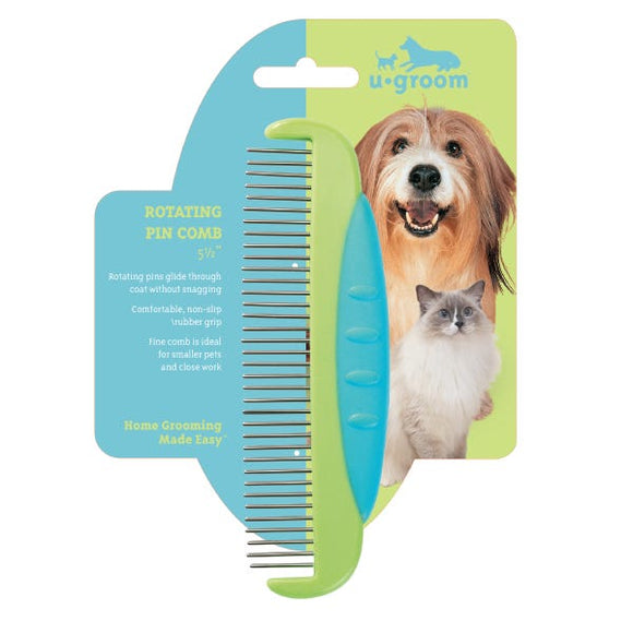 PetEdge U-Groom Rotating Pin Comb 5.5In